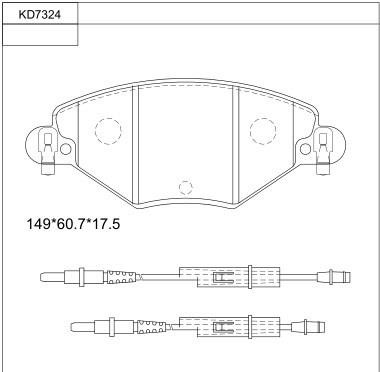 Asimco KD7324 Brake Pad Set, disc brake KD7324