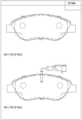 Asimco KD7368 Brake Pad Set, disc brake KD7368