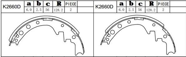 Asimco K2660D Brake shoe set K2660D