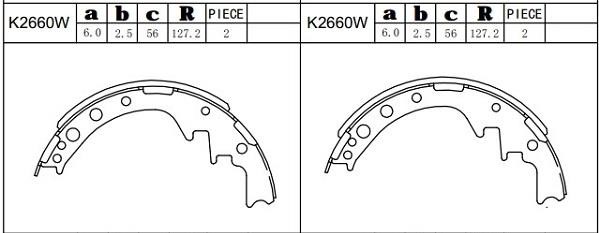 Asimco K2660W Brake shoe set K2660W