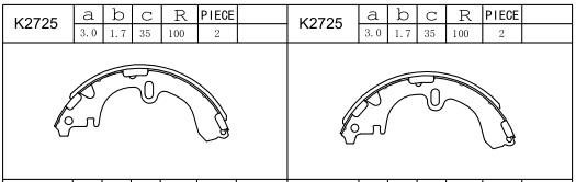 Asimco K2725 Brake shoe set K2725