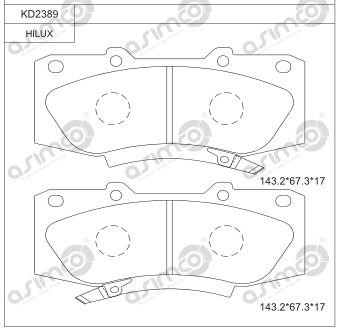 Asimco KD2389 Brake Pad Set, disc brake KD2389
