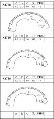 Asimco K3730 Brake shoe set K3730