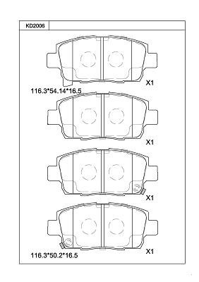 Asimco KD2006 Brake Pad Set, disc brake KD2006