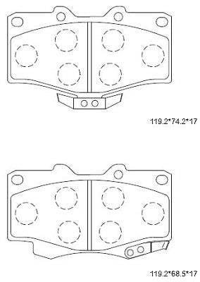 Asimco KD2203D Brake Pad Set, disc brake KD2203D