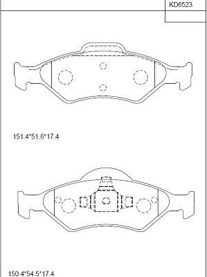 Asimco KD6523 Brake Pad Set, disc brake KD6523