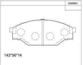 Asimco KD2688H Brake Pad Set, disc brake KD2688H