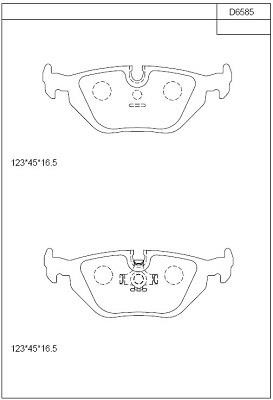 Asimco KD6585 Brake Pad Set, disc brake KD6585