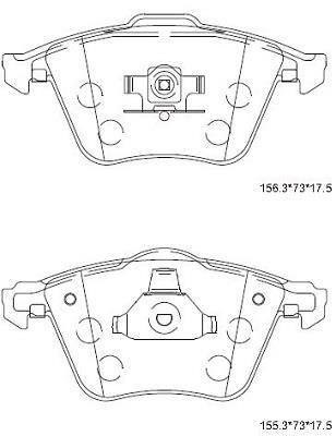 Asimco KD7798H Brake Pad Set, disc brake KD7798H