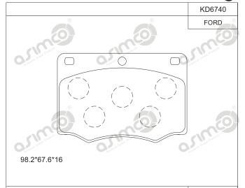 Asimco KD6740 Brake Pad Set, disc brake KD6740