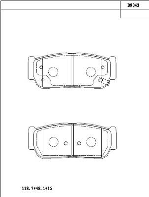 Asimco KD9042 Brake Pad Set, disc brake KD9042