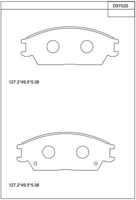 Asimco KD9702S Brake Pad Set, disc brake KD9702S