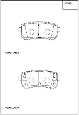 Asimco KD9058 Brake Pad Set, disc brake KD9058