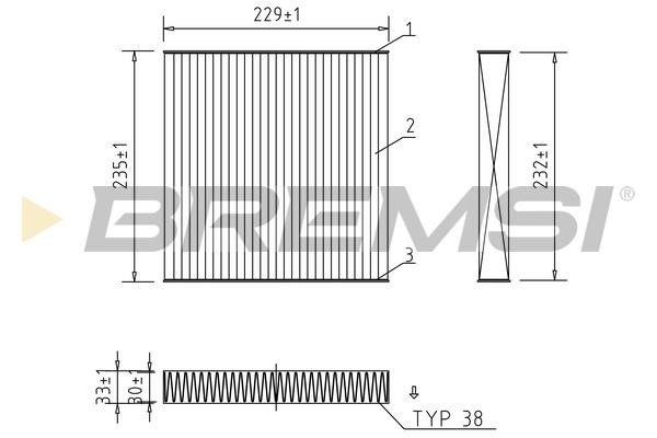 Bremsi FC1325 Filter, interior air FC1325