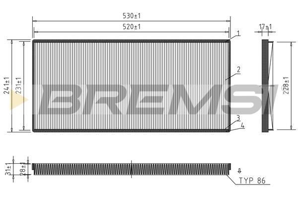 Bremsi FC1326 Filter, interior air FC1326