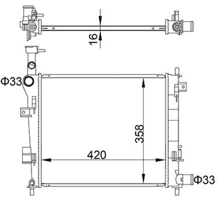 622276 Hart Engine cooling radiator