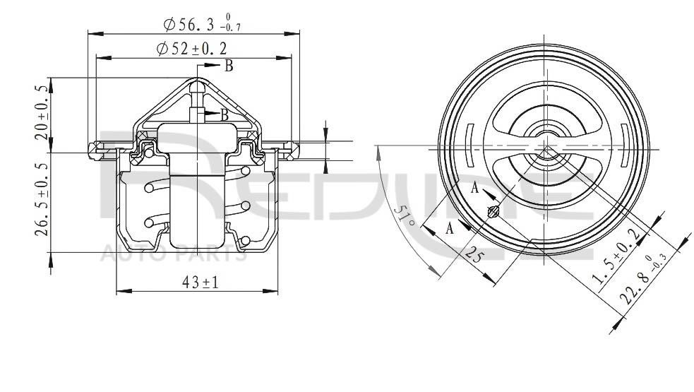 Redline 55KI005 Thermostat, coolant 55KI005