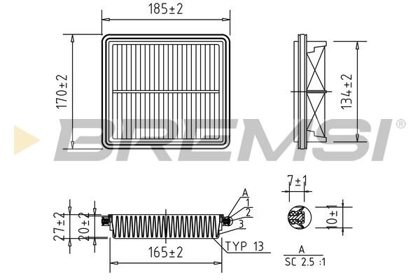 Bremsi FA2035 Air filter FA2035