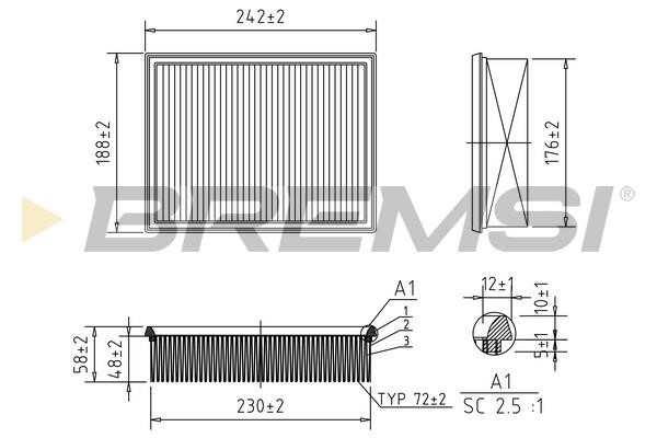 Bremsi FA2314 Air filter FA2314