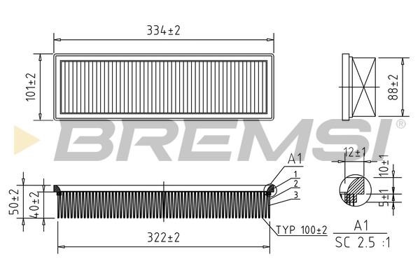 Bremsi FA1159 Air filter FA1159