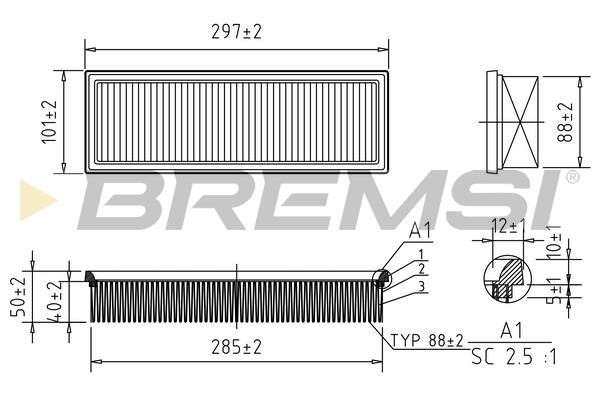 Bremsi FA1654 Air filter FA1654