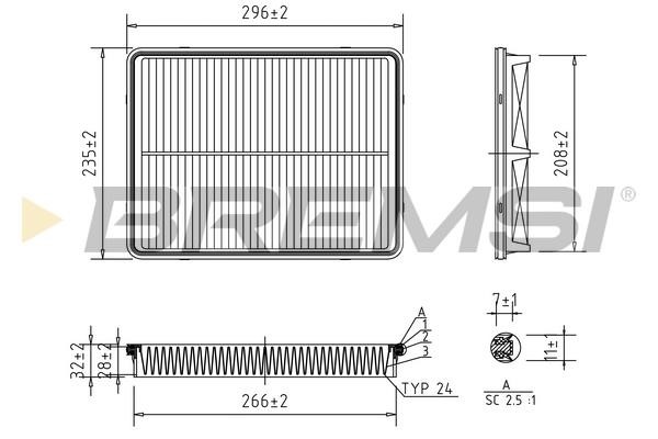 Bremsi FA1695 Air filter FA1695