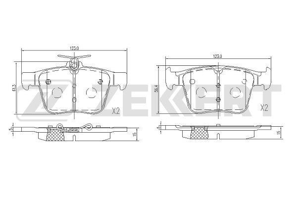 Zekkert BS-1114 Brake Pad Set, disc brake BS1114