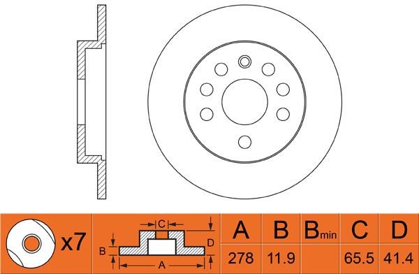 FiT FR0284 Rear brake disc, non-ventilated FR0284