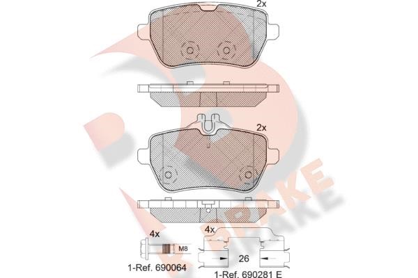 R Brake RB2076-400 Brake Pad Set, disc brake RB2076400