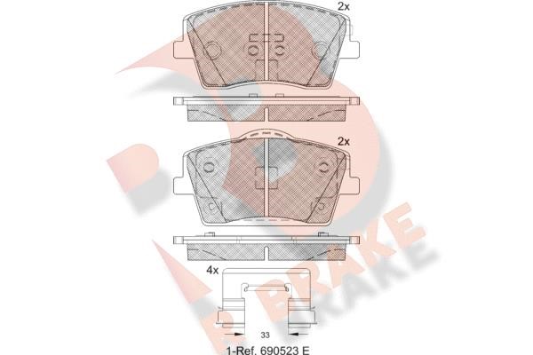 R Brake RB2354 Brake Pad Set, disc brake RB2354