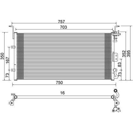 Air conditioner condenser Hyundai Sonata: 603804 Hart AC Condenser
