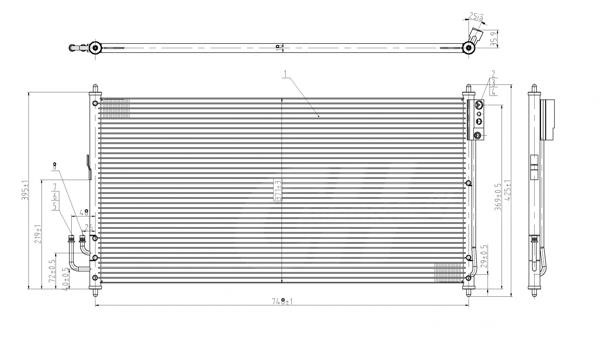 Air conditioner condenser Nissan Murano: 606114 Hart AC Condenser