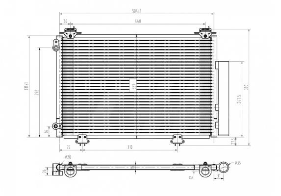 Air con condenser Toyota Echo: 607147 Hart AC Condenser