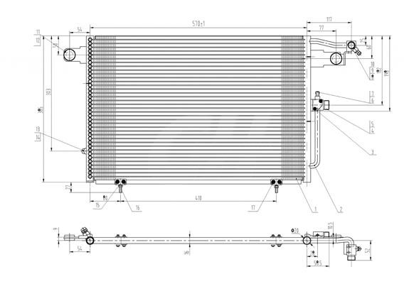 Air conditioner condenser Audi 100: 606001 Hart AC Condenser