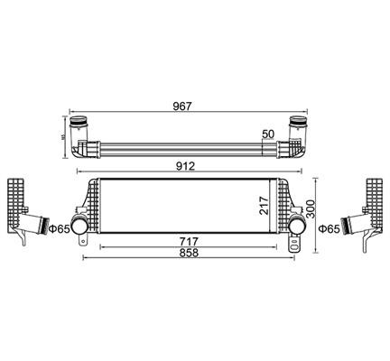 Hart 612 582 Intercooler, charger 612582