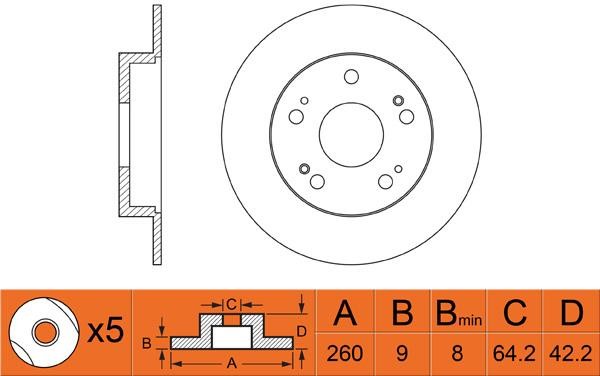 FiT FR0472 Rear brake disc, non-ventilated FR0472