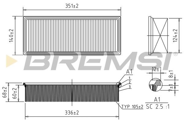 Bremsi FA1236 Air filter FA1236