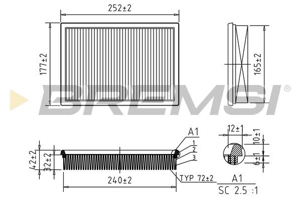 Bremsi FA1251 Air filter FA1251