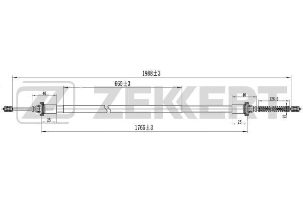 Zekkert BZ-1212 Cable Pull, parking brake BZ1212