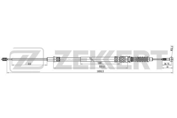 Zekkert BZ-1275 Cable Pull, parking brake BZ1275