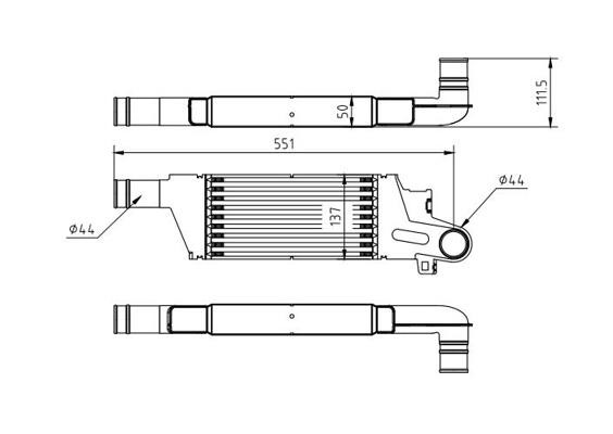 Hart 612 728 Intercooler, charger 612728