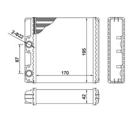 606971 Hart Heat exchanger, interior heating