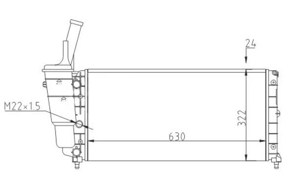 Hart 604 156 Radiator, engine cooling 604156