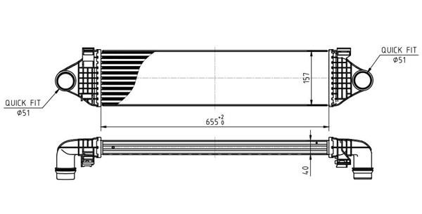 Hart 630 318 Intercooler, charger 630318