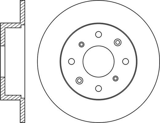 FiT FR0162 Rear brake disc, non-ventilated FR0162