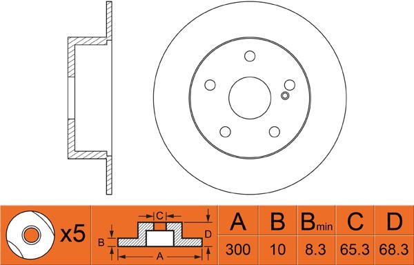 FiT FR0382 Rear brake disc, non-ventilated FR0382