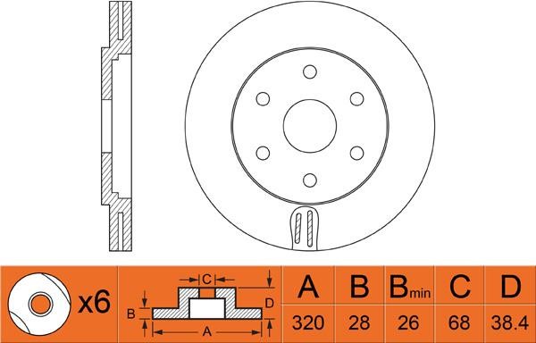 FiT FR0525V Front brake disc ventilated FR0525V