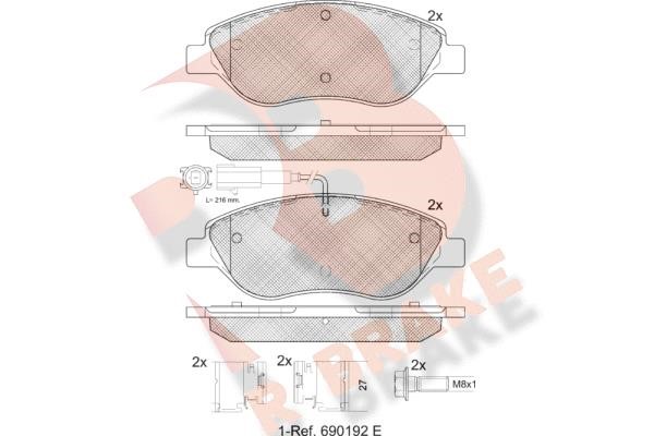 R Brake RB1445-071 Brake Pad Set, disc brake RB1445071