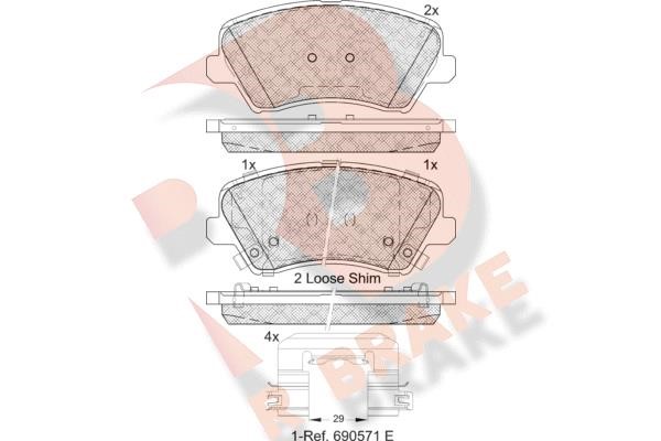 R Brake RB2029-234 Brake Pad Set, disc brake RB2029234