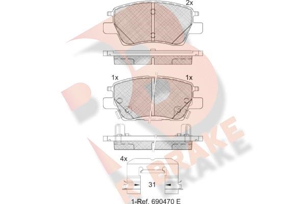 R Brake RB2311 Brake Pad Set, disc brake RB2311